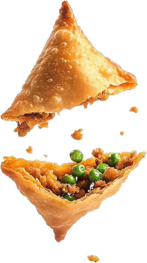 Inside the samosa: potato and peas